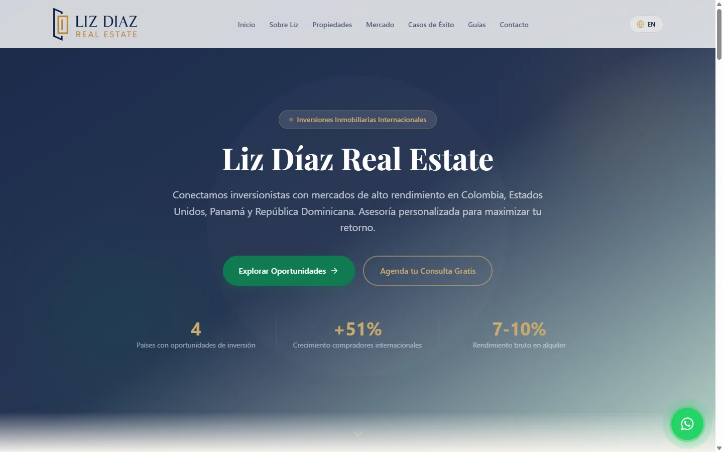 Liz Diaz Bienes Raices — captura del proyecto
